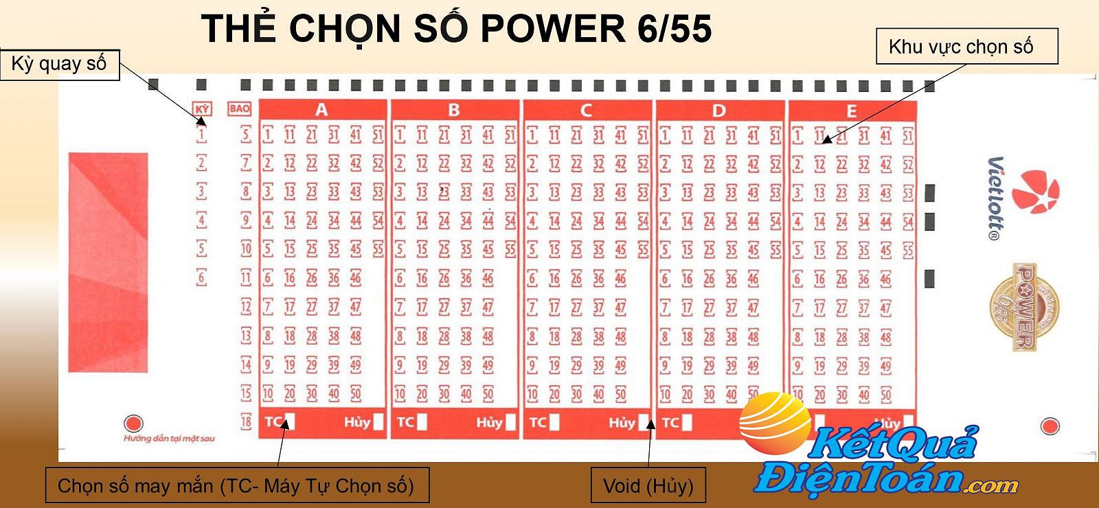 Phiếu chọn số Power 6/55